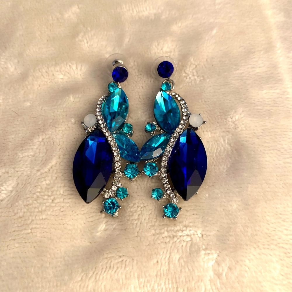 Blue Statement Earrings